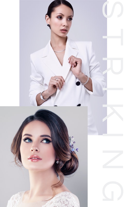 Collage of beautiful elegant women